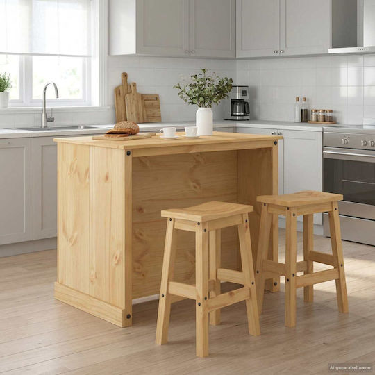 Kitchen Table with 2 Chairs 112x77cm