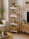 MRShome Floor Bathroom Shelf Bamboo with 4 Shelves 34x33x110cm Beige