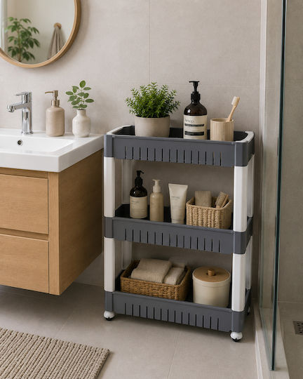MRShome Floor Bathroom Shelf 54x12x72cm Gray