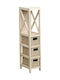 MRShome Floor Bathroom Shelf Wooden 17x24x82cm Beige