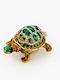 Cloisonne Кутия За Бижута Костенурка Зелена И Оранжева 5x3x2.5cm