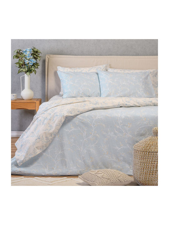 24home.gr Casual Σετ Σεντόνια King Size 260x270εκ. Sienna Blue (4τμχ)