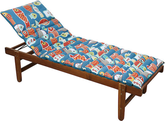 Gartenstuhlkissen mit Rückenlehne Colorfish Blau 60x180cm