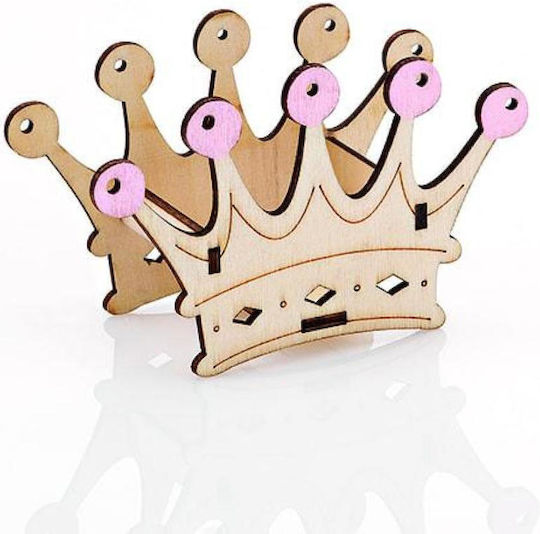 Wooden Crown Wedding Favor Pink 10x4 5x6cm Per Set 12 Pieces