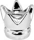 Wedding Favor Porcelain Silver Piggy Bank Crown Φ9x8cm Per Set 12 Pieces