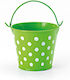 Metallic Wedding Favor Bucket Polka Dot Green Φ8.5x7 Per Set 12 Pieces