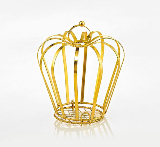 Bombonieră Coroană Metalică Aurie Φ8x9cm Set 12 Bucăți