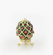 Cloisonne Green Egg Jewelry Box Fabergé Type Roses 4x7cm