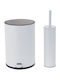 Klikareto Metallic Bathroom Brush and Bin Set Soft Close 6L White
