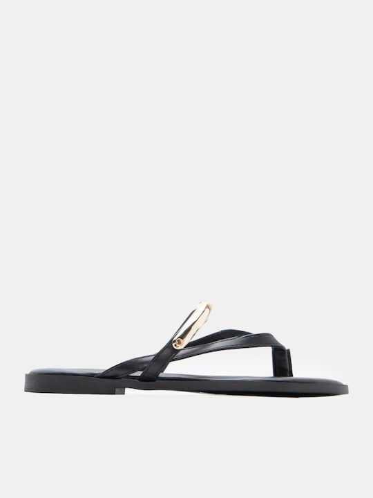 Luigi Women's Black Flat Sandals