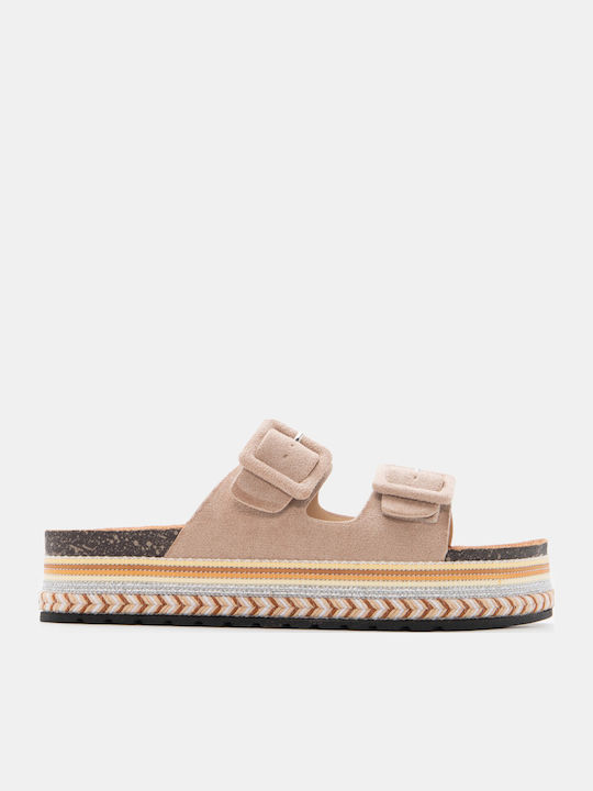 Γυναικεία Σανδάλια Flatforms Μπεζ