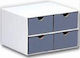 Ionia File Boxes 4 Small Drawers 25x23x16cm Kp 01 Gray