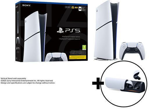 Sony PlayStation 5 Slim Digital 825GB & Pulse Explore Earbuds