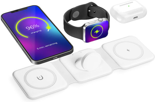 Încărcător pentru iPhone și Apple Watch Alb