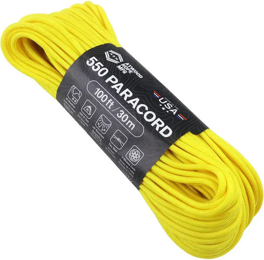 Atwood Rope Mfg Αρτάνη 550 Paracord 100 Ft Κίτρινο