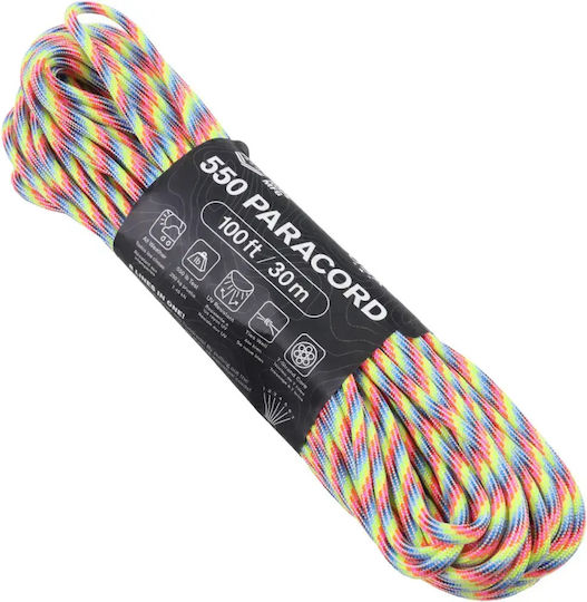 Atwood Rope Mfg Αρτάνη 550 Paracord 100 Ft Leichte Streifen