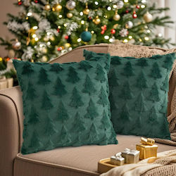 Set 2 Samt Weihnachtsdekorative Kissen Weihnachtsbäume 50x50 cm Set 2 Samt Weihnachtsdekorative Kissen Weihnachtsbäume 50x50 cm