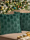 Set 2 Velvet Decorative Christmas Pillowcases Christmas Trees 50x50 Cm