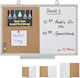 Relaxdays Kombi Kork Magnettafel Weiß Hellbraun/Silber 30x7x45 cm