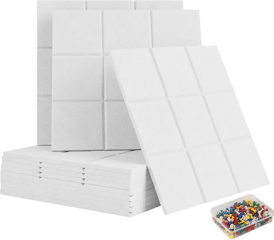 Relaxdays 12x Self-adhesive Felt Pads Square White 10x30x30 Cm