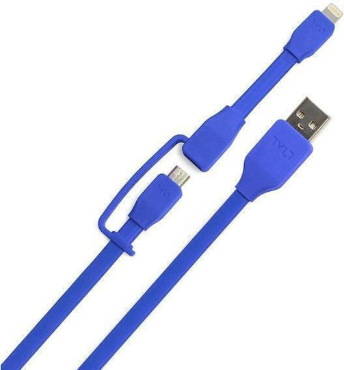 Tylt Duo Data Cable Lightning Microusb 0.6m Blue