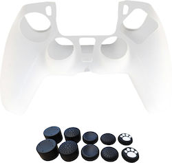 Силиконов Калъф За Контролер Silicone Controller Protective Case Cover & Палчета Grip Капачки Sony Playstation 5 Ps5 Gamepad Dualsense Edge Контролер Прозрачно Бял Код 1-game262 Силиконов Калъф За Контролер Silicone Controller Protective Case Cover & Палчета Grip Капачки Sony Playstation 5 Ps5 Gamepad Dualsense Edge Контролер Прозрачно Бял Код 1-game262