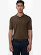 Polo Kurzarm Bluse Braun