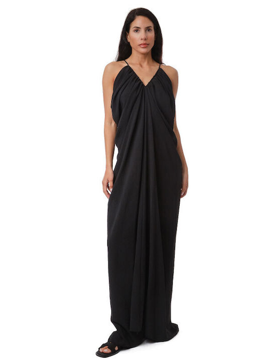Silia D Sommer Maxi Damenkleid Schwarz