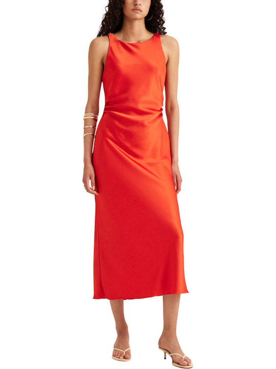 Enzzo Summer Midi Dress Red