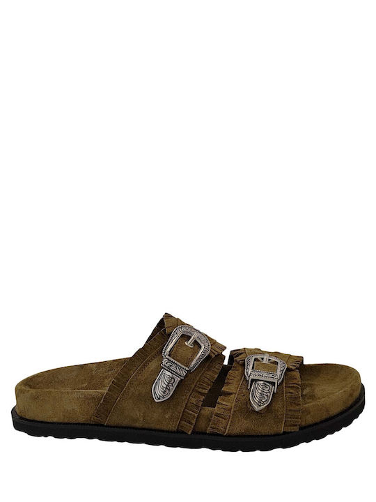 Makris Women's Flat Sandals Green