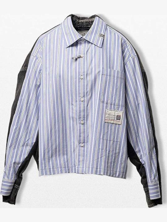 Short Sleeve Striped Blue Shirt