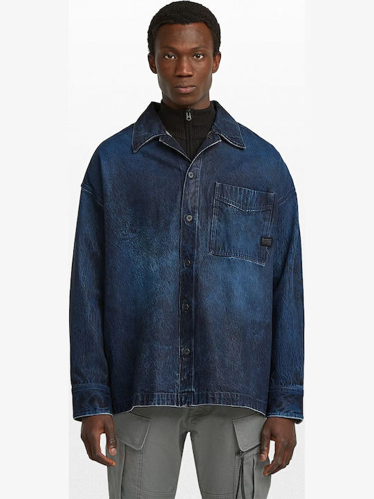 Boxy Fit Langärmelig Overshirt Blaue