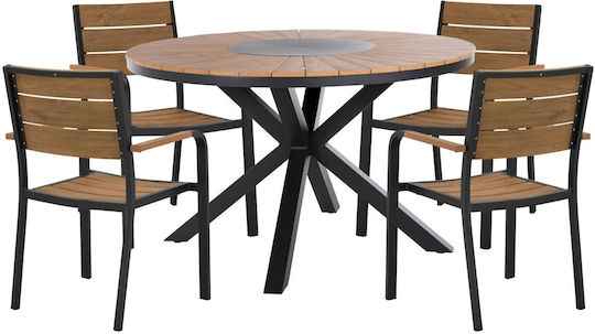 Garten- und Outdoor-Möbelsets Speisesaal Anthrazit 5 Stück