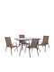 Garden & Outdoor Furniture Sets Dining Room Type Set Brown 5 Pieces