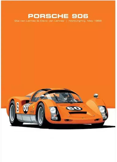 Porsche 906 Retro Racing Canvas Poster 30x40cm – Vintage Wall Art