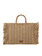 Verde Wicker Beach Bag Beige