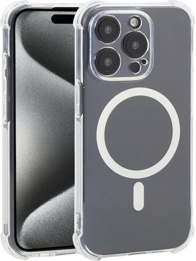 Magsafe Θήκη Σιλικόνης Air Cushion Γωνίες Transparent Apple Iphone 15 Pro