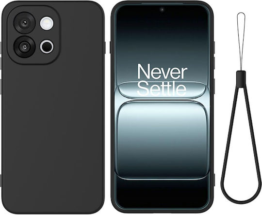 Solid Color Θήκη Σιλικόνης Black Oneplus Nord 6 5g