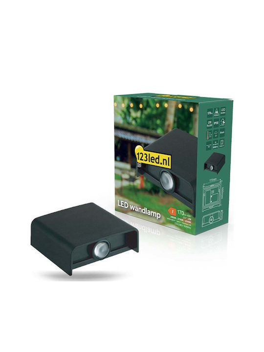 123led Επιτοίχιο Εξωτερικό Φωτιστικό LED IP65 2W με Θερμό Λευκό Φως Διπλής Δέσμης 11.1x10εκ.