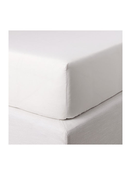 Zucchi Collection Σεντόνι Υπέρδιπλο με Λάστιχο 175x200+30εκ. Λευκό