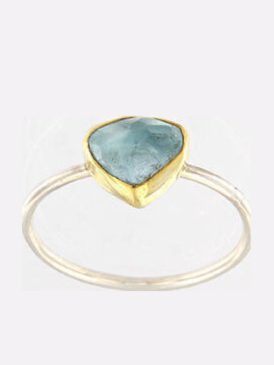Ios Women's Ring with Stones Silver Gold Plated