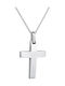 Damen Weißgold Kreuz 14K mit Kette