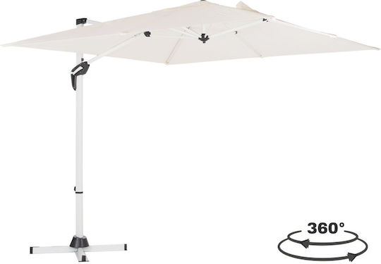 Umbrelă Profesională Suspendată Pătrată Din Aluminiu Albă 2.7x2.7m