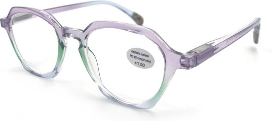 Optosquad Damentaschen Lesebrillen +4.00 in Lila Farbe OPT-1226-1