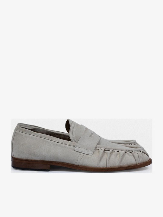 Δερμάτινα Ανδρικά Loafers σε Γκρι Χρώμα