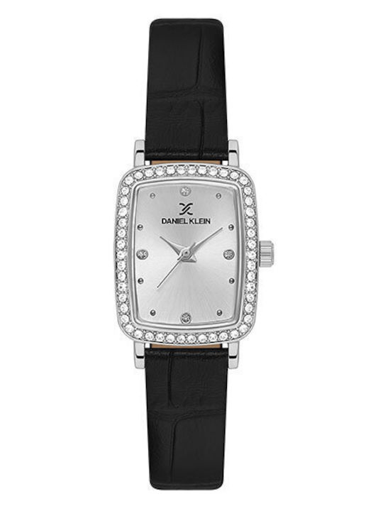 Daniel Klein Γυναικείο Ρολόι 34mm Μπαταρίας με Μαύρο Δερμάτινο Λουράκι