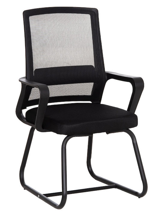 Besucherstuhl mit Armlehnen in Schwarz Farbe 58x56x93cm