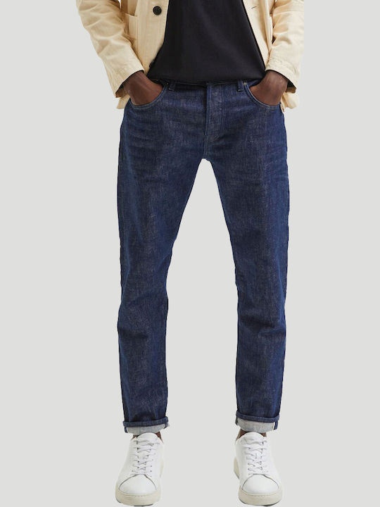 Men's Jeans Pants with Slim Tapered Fit Dark Blue