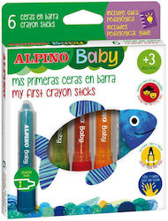 Alpino Wachsmalstifte In Plastikhalter 6 Farben Set Alpino Baby Sticks