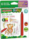 Alpino Wachsmalstifte 6 Farben Set 6 Tierkarten Malbuch